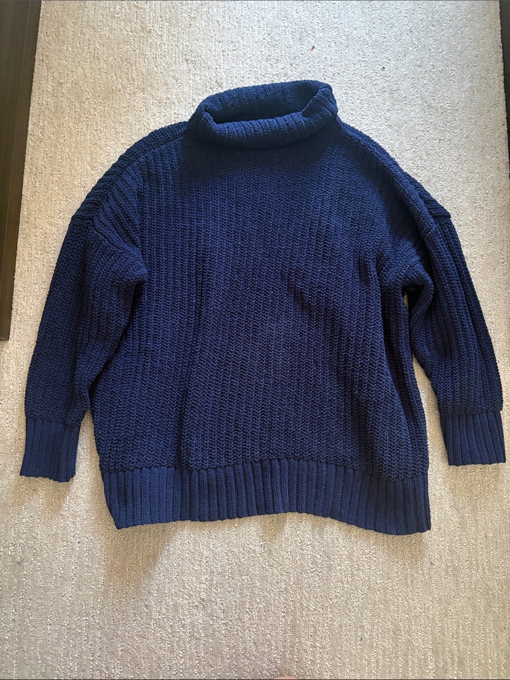 aerie Navy Turtleneck Chunky Knit Sweater